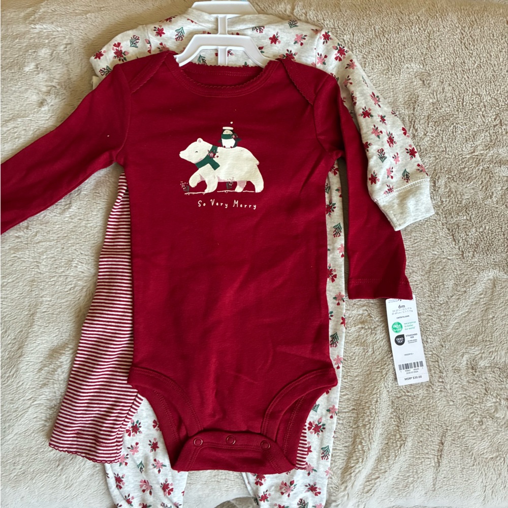 Carter's Festive Holiday Red Long-Sleeve Bodysuit